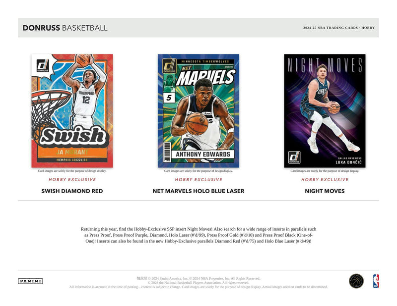 2024/25 Panini Donruss Basketball Hobby Box (1 Auto Sixty Inserts/Parallels)