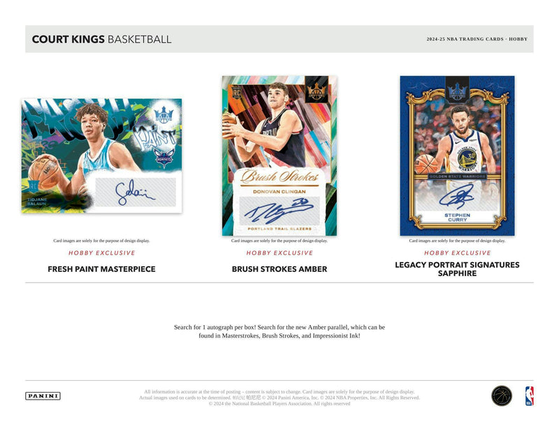 2024/25 Panini Court Kings Basketball Hobby Box (1 Autos and Mem)