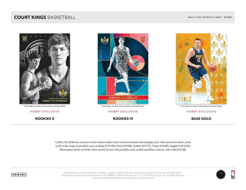 2024/25 Panini Court Kings Basketball Hobby Box (1 Autos and Mem)