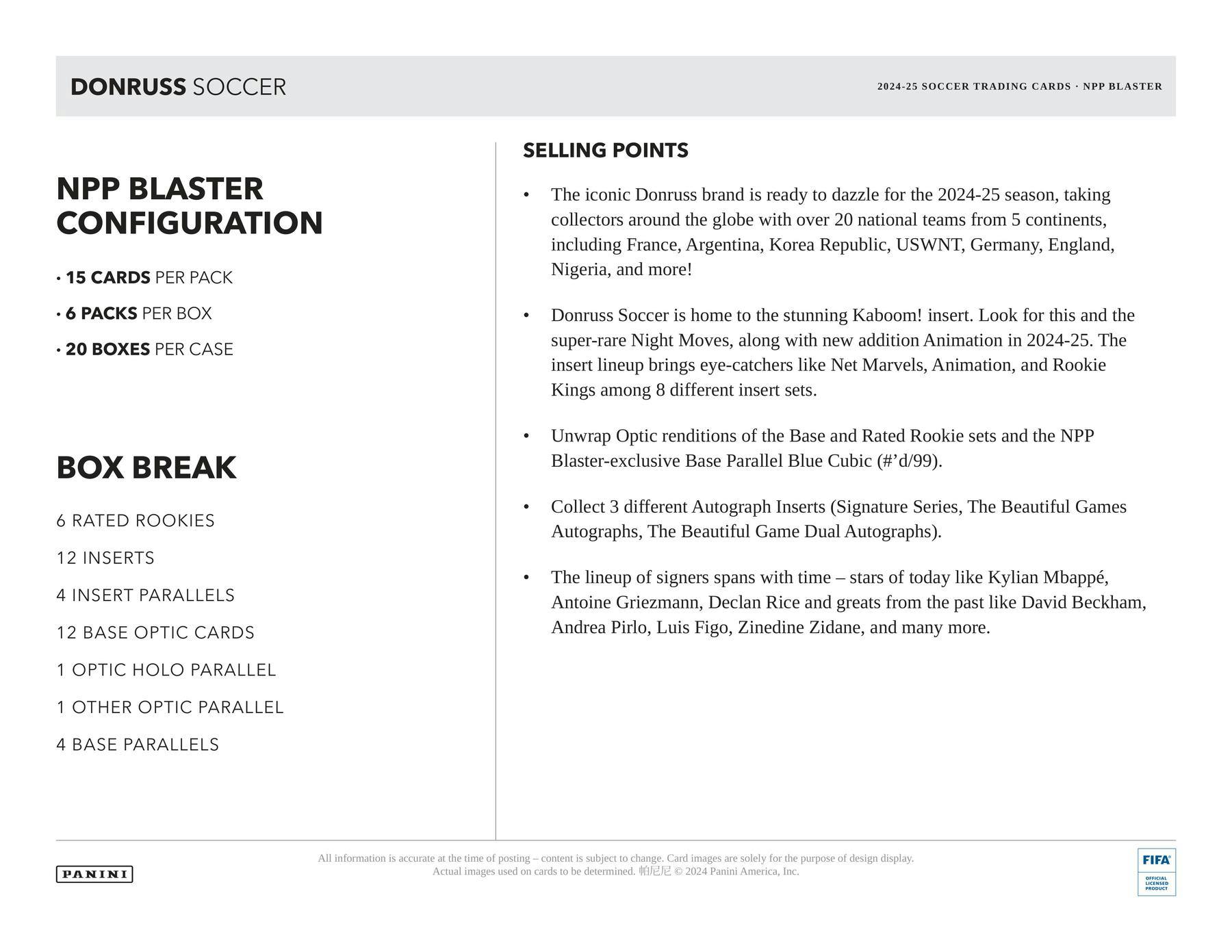 2024 Panini Donruss FIFA Soccer Hobby Blaster Box (Pink Cubic) 90 Cards