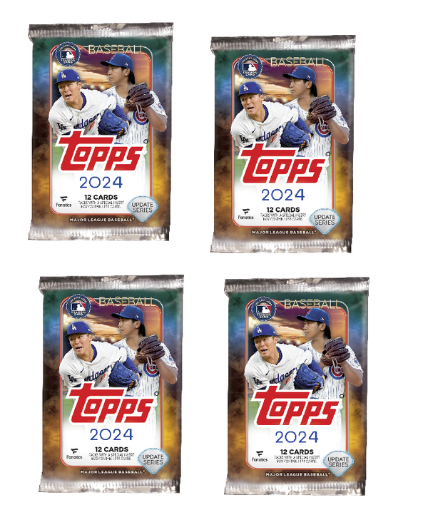 4 Packs of 2024 Topps Update Series MLB Baseball Hobby (Random Pulled from Box)