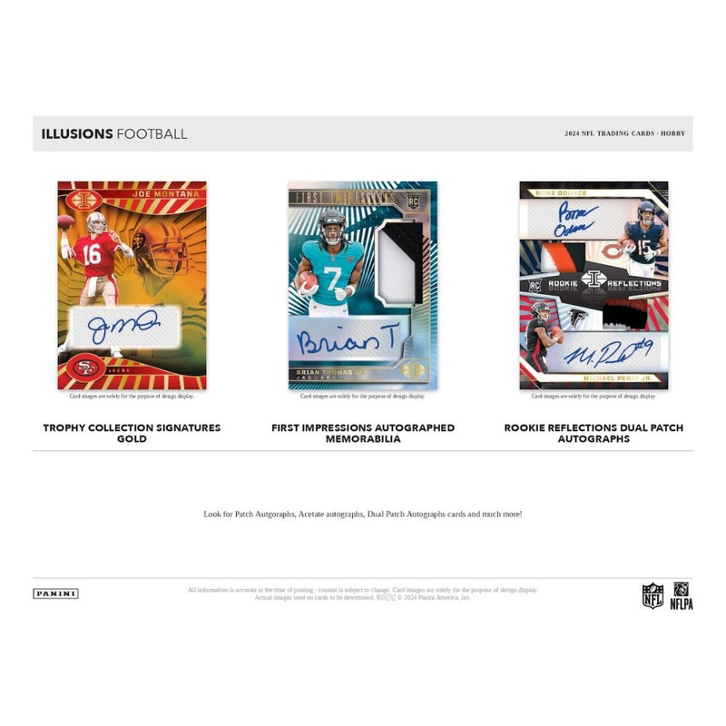 2024 Panini Illusions Football Hobby Box (3 Autos and 2 Mems)