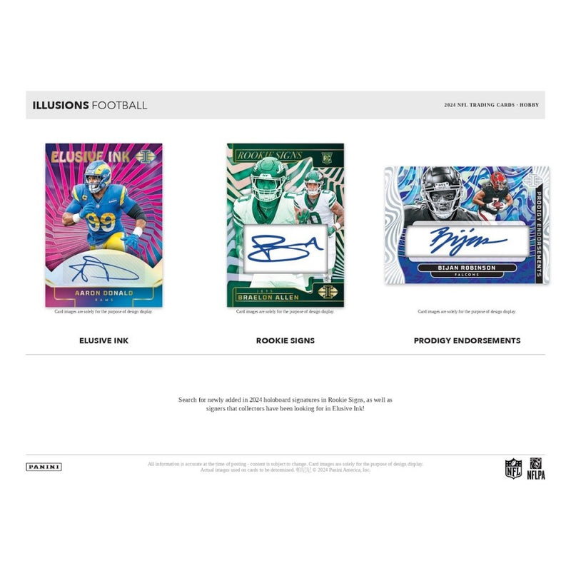 2024 Panini Illusions Football Hobby Box (3 Autos and 2 Mems)