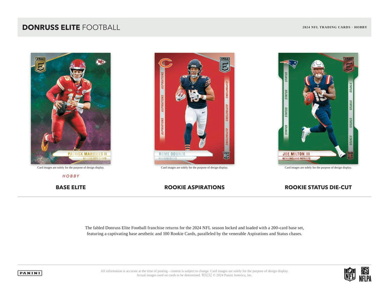 2024 Panini Donruss Elite Football Hobby Box (2 Autos / 1 Mem / 3 Numbered RCs)