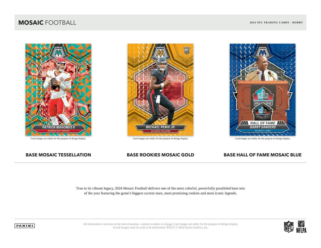 2024 Panini Mosaic Football Hobby Box (2 Autos / 5 Silvers / 15 Parall