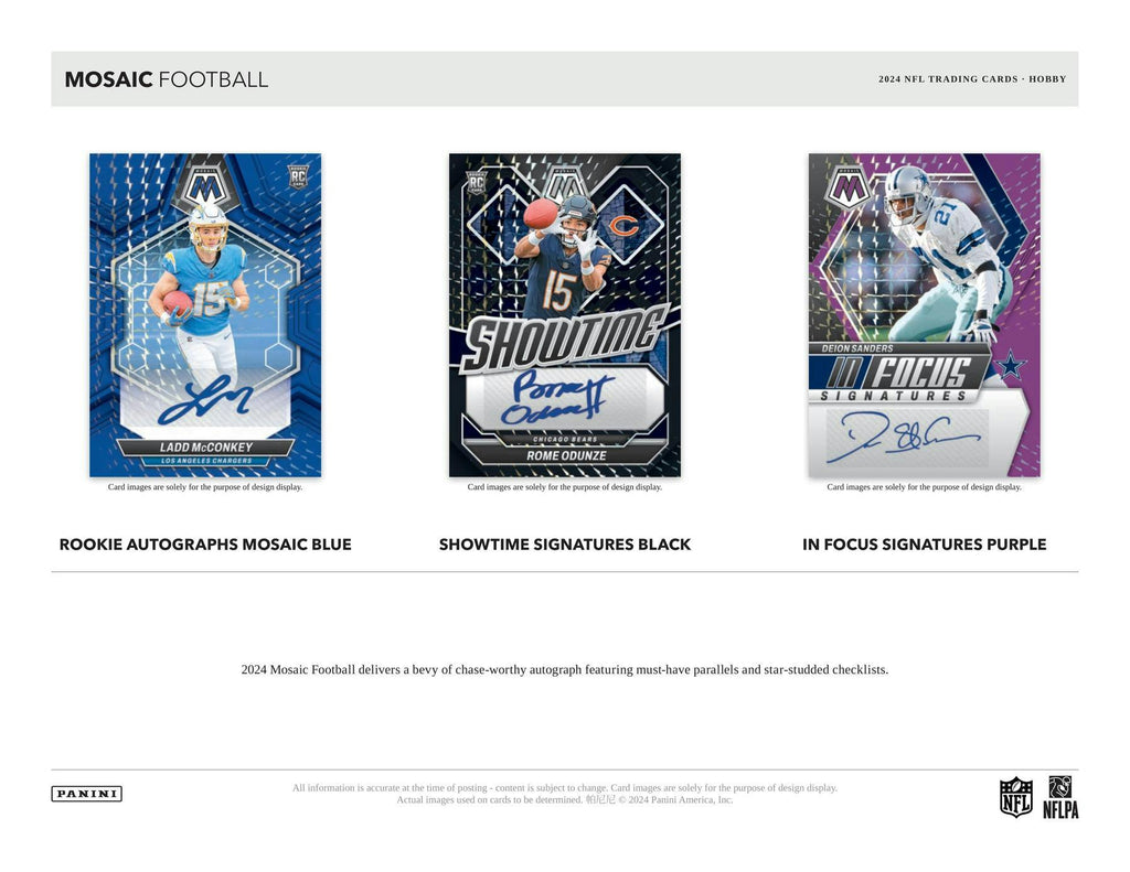 2024 Panini Mosaic Football Hobby Box (2 Autos / 5 Silvers / 15 Parall