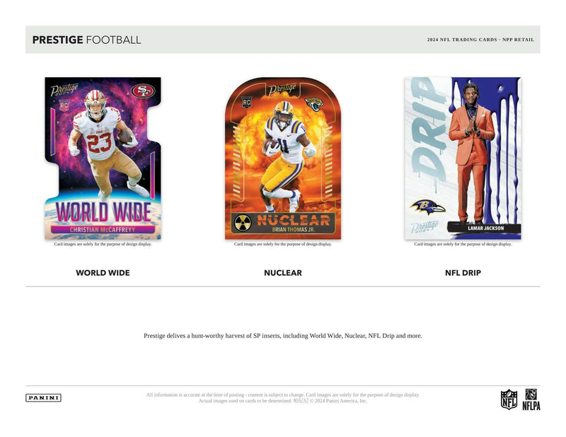 2024 Panini Prestige Football Blaster Box (8 Rookies + 1 Numbered + Diamond Parallels)