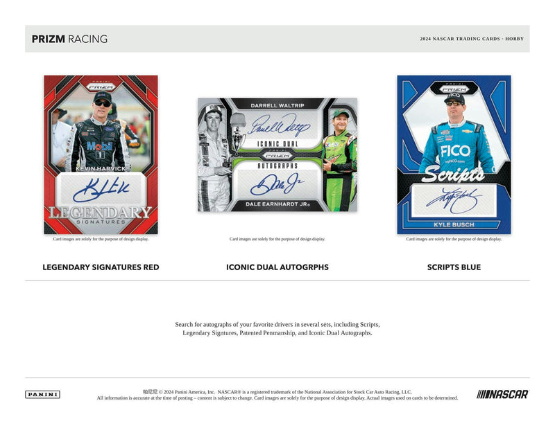 2024 Panini Prizm NASCAR Racing Hobby Box (3 Autos Plus / Box)