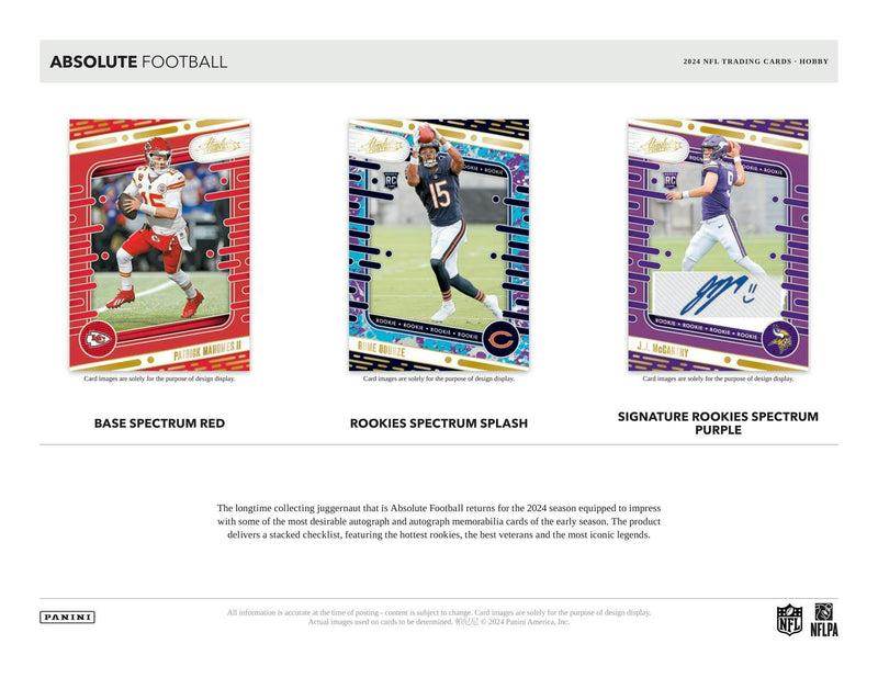 2024 Panini Absolute Football Hobby Box (3 Autos / 3 Mem)