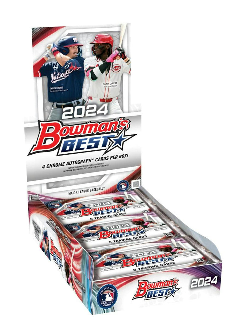 ONE PACK of 2024 Bowman's Best Baseball Hobby (12 Packs and 4 Autos per Box)