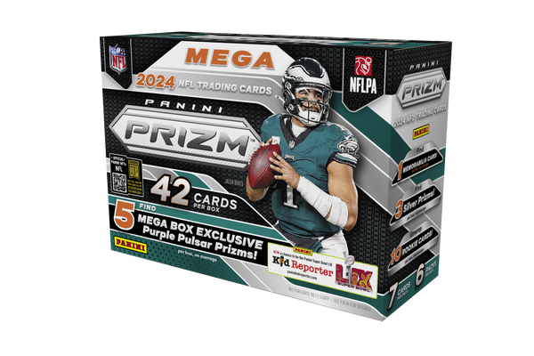 Hobby 2024 Panini Prizm Football Mega Box (Purple Pulsar Prizms)