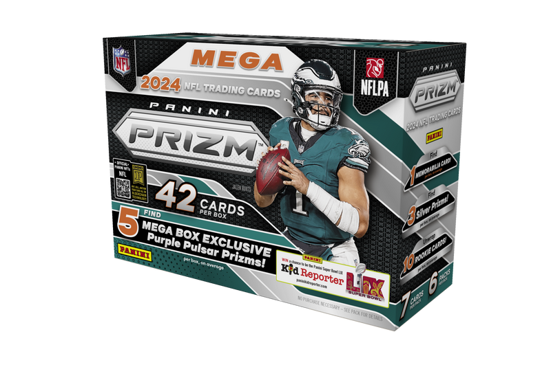 Hobby 2024 Panini Prizm Football Mega Box (Purple Pulsar Prizms)