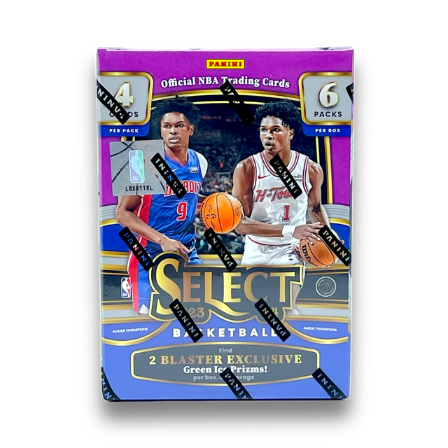 2023/24 Panini Select Basketball Hobby Exclusive Blaster Box (Green Ice Prizm Exclusive, Zebra / Tigers)