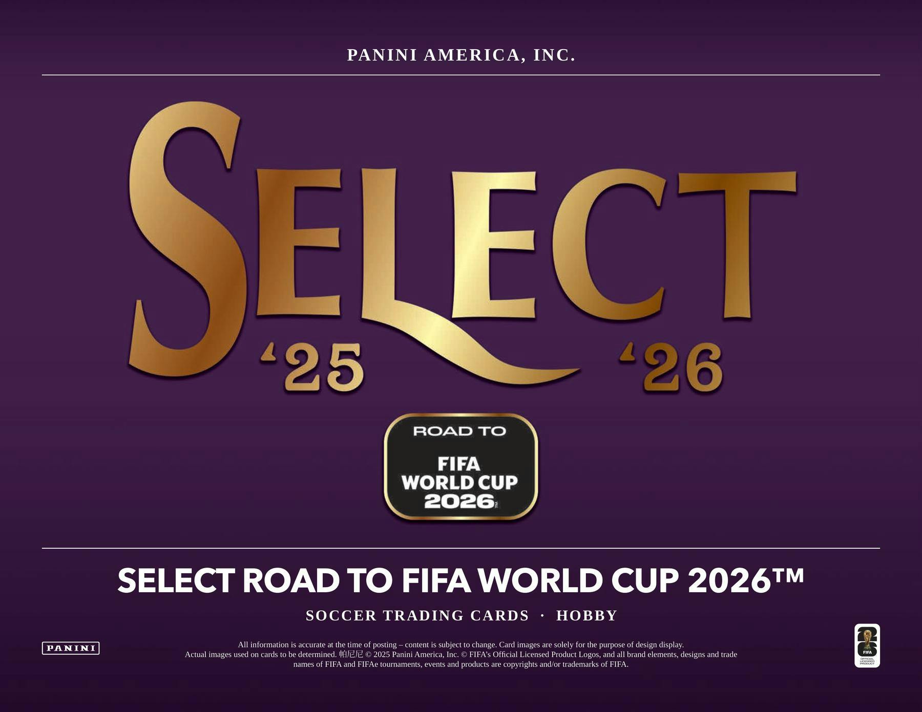 2025/26 Panini Select Road to FIFA World Cup Soccer Hobby Box (3 Auto or Mem)