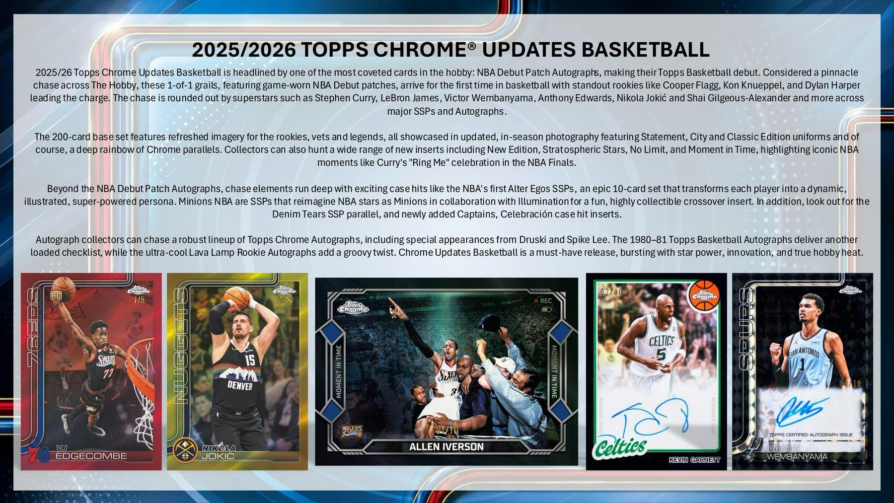 2025/26 Topps Chrome Update Series Basketball Blaster Box (Sealed)