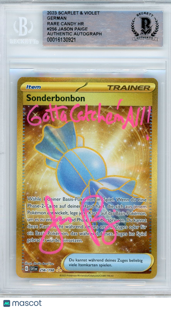 2023 Pokemon Scarlet and Violet German Rare Candy HR #256 BGS JASON PAIGE AUTO