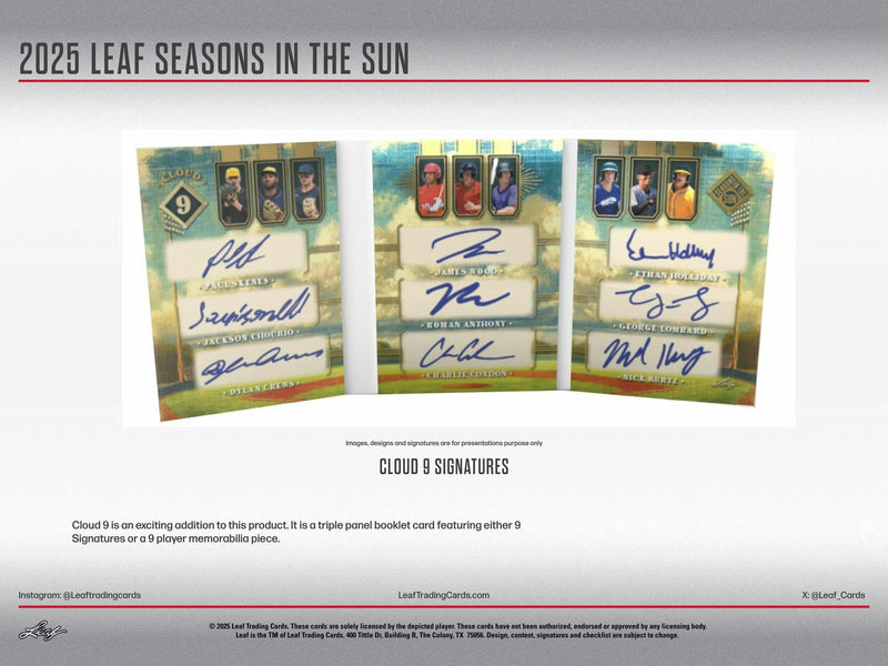 2025 Leaf Seasons in the Sun Baseball Hobby Box (Babe Ruth, Jackie Robinson, and more)