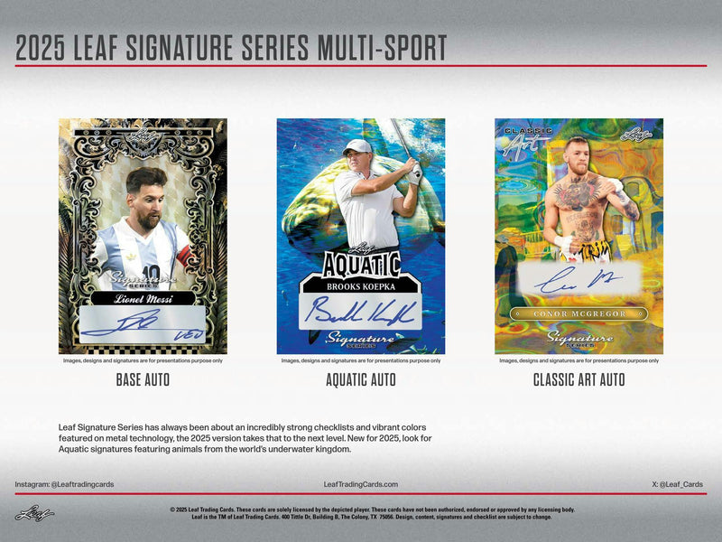 2025 Leaf Signature Series Sports Hobby Box (Four 1/1 Autograph Cards)