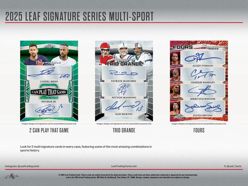 2025 Leaf Signature Series Sports Hobby Box (Four 1/1 Autograph Cards)