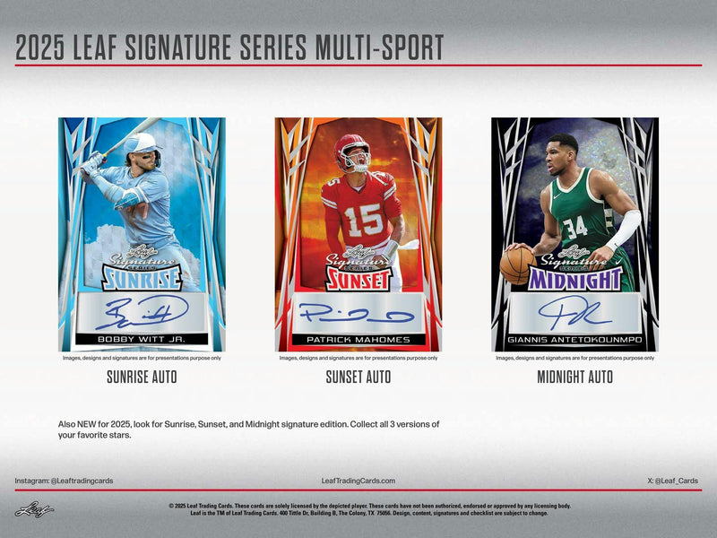 2025 Leaf Signature Series Sports Hobby Box (Four 1/1 Autograph Cards)