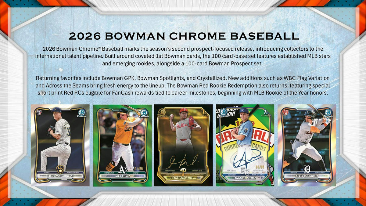 2026 Bowman Chrome Baseball Hobby Box (2 Autos)