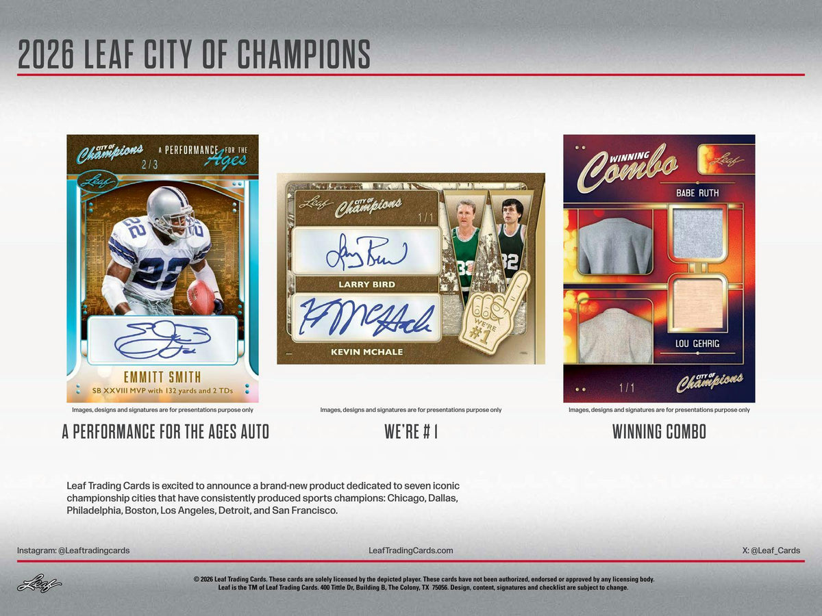 2026 Leaf City of Champions Hobby Box (4 Premium Cards)