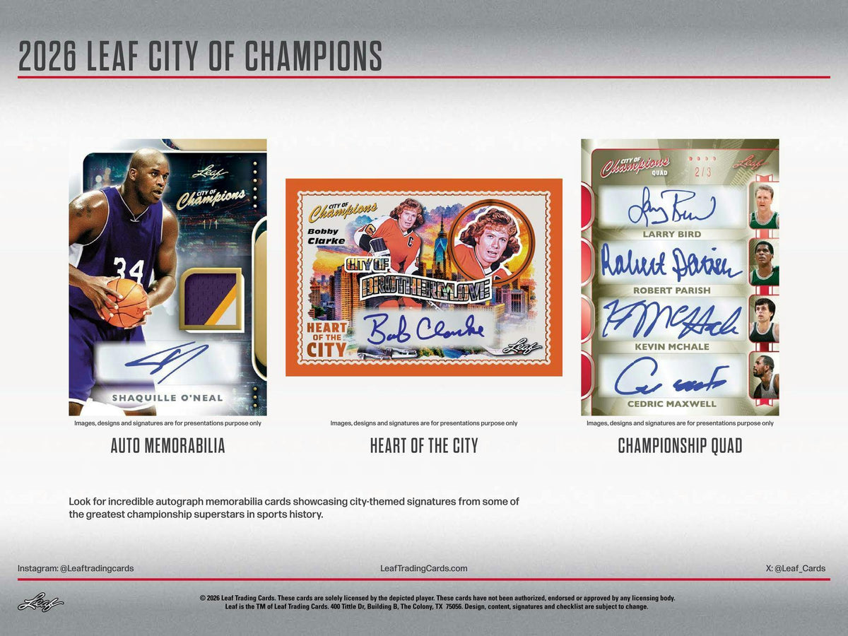 2026 Leaf City of Champions Hobby Box (4 Premium Cards)