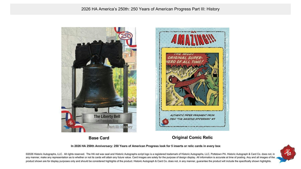 2026 Historic Autographs America's 250th Anniversary Part 3: History Hobby Box