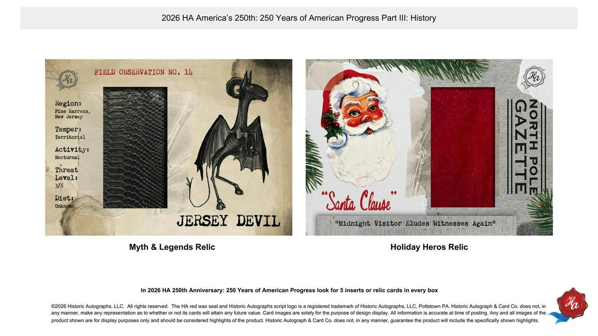 2026 Historic Autographs America's 250th Anniversary Part 3: History Hobby Box