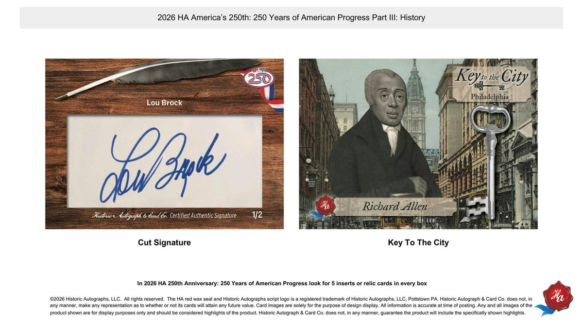 2026 Historic Autographs America's 250th Anniversary Part 3: History Hobby Box