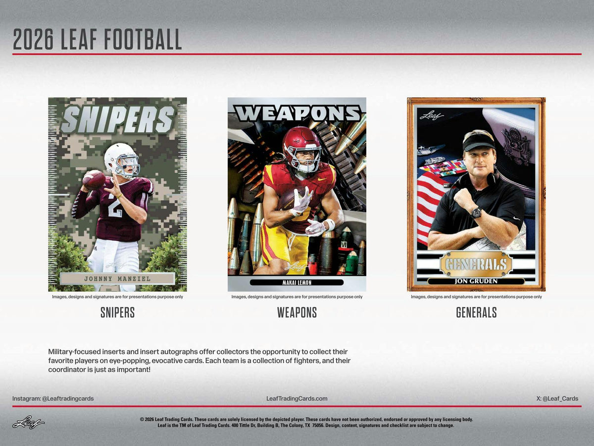 2026 Leaf Football Hobby Box (6 Autos)