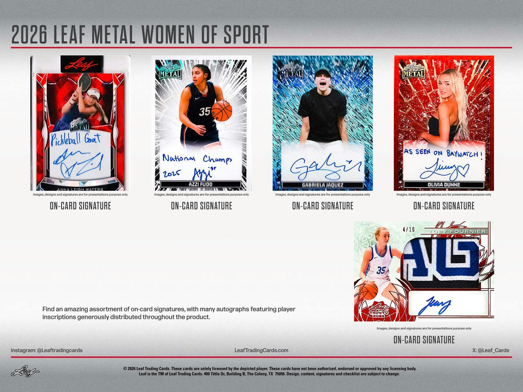 2026 Leaf Metal Women of Sport Hobby Box (4 Auto)