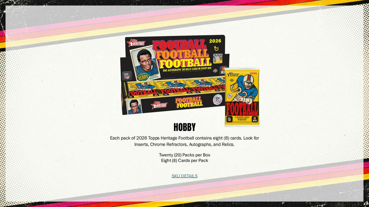 2026 Topps Heritage Football Hobby Box (1 Auto or 1 Relic)