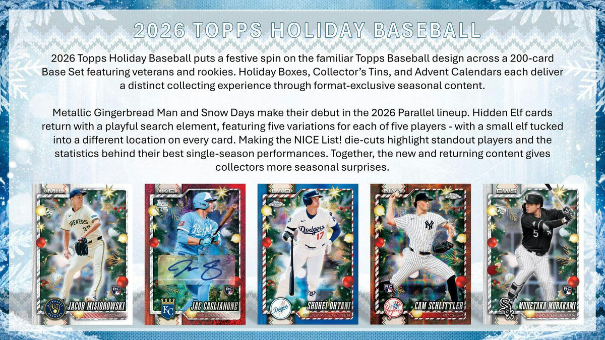 2026 Topps Holiday Baseball Mega Box (1 Autograph, Relic or Chrome Base) Christmas Edition