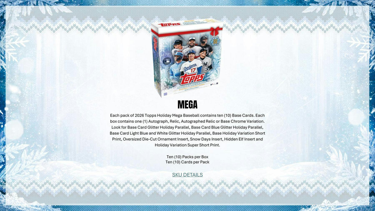 2026 Topps Holiday Baseball Mega Box (1 Autograph, Relic or Chrome Base) Christmas Edition