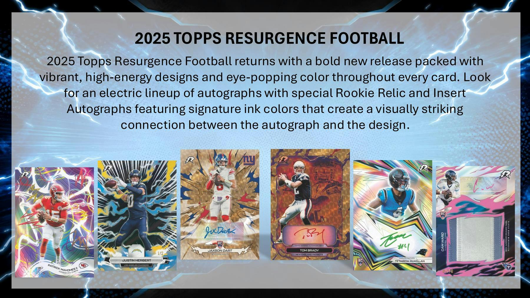 2025 Topps Resurgence Football Blaster Box (Electro Lights Inserts)