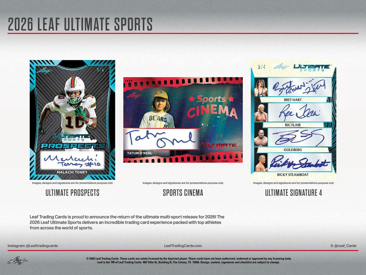 2026 Leaf Ultimate Sports Hobby Box (3 Premium Cards) Multi-Sport
