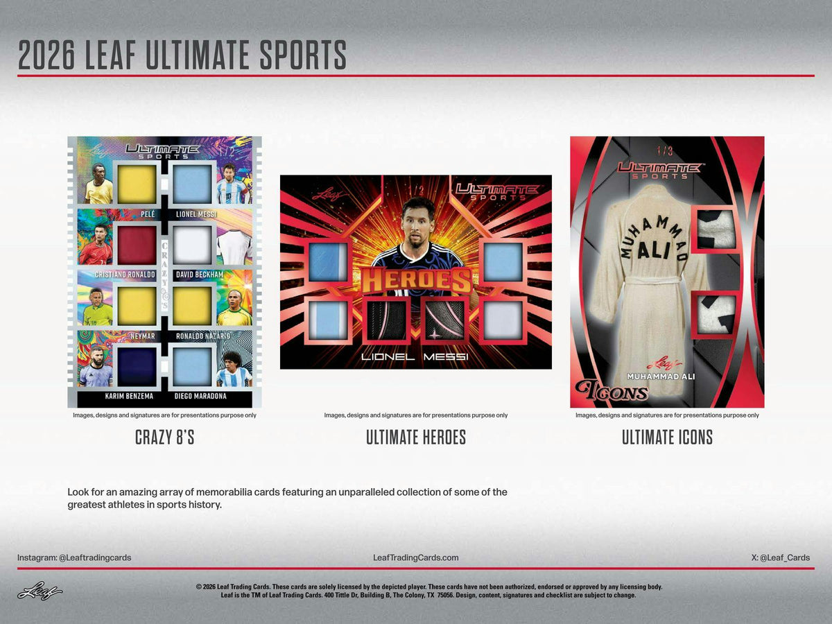 2026 Leaf Ultimate Sports Hobby Box (3 Premium Cards) Multi-Sport