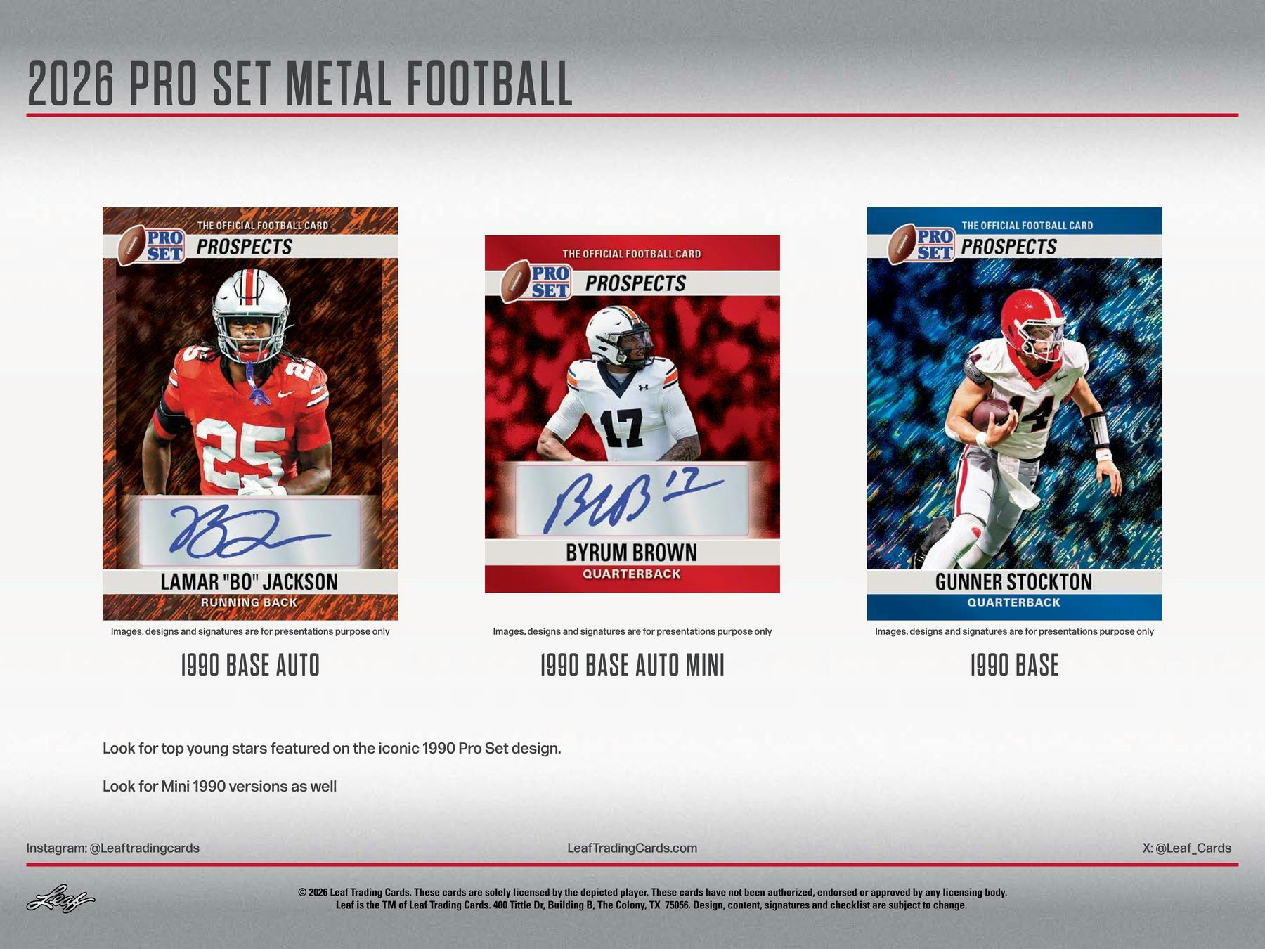 2026 Leaf Pro Set Metal Football Hobby Box (5 Auto)