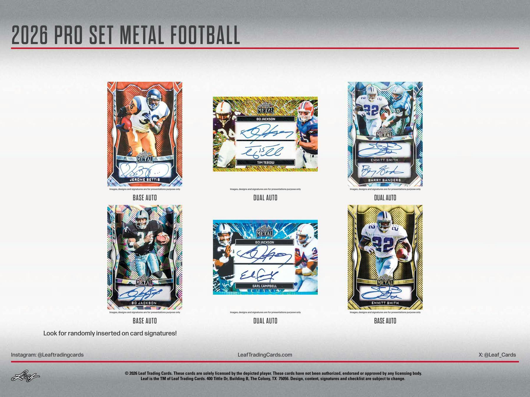 2026 Leaf Pro Set Metal Football Hobby Box (5 Auto)