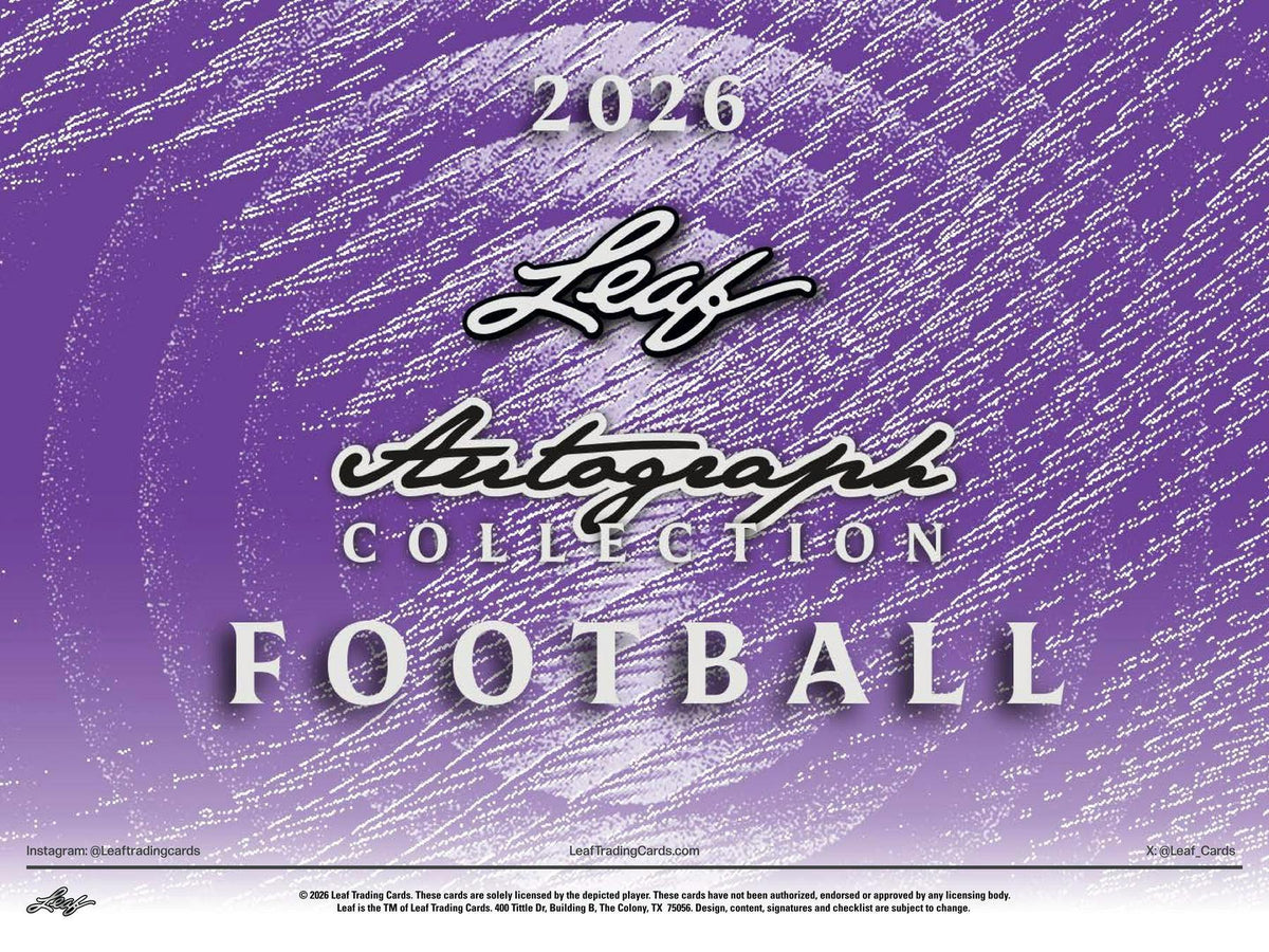 Jumbo - 2026 Leaf Autograph Collection Football Hobby Box (4 Autos + 1 White Party Auto)