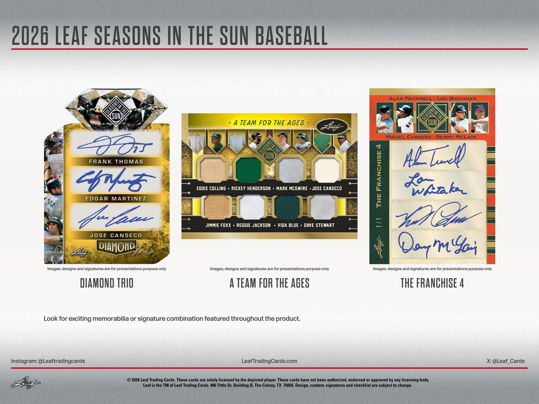 2026 Leaf Seasons in the Sun Baseball Hobby Box (4 Premium Hits)