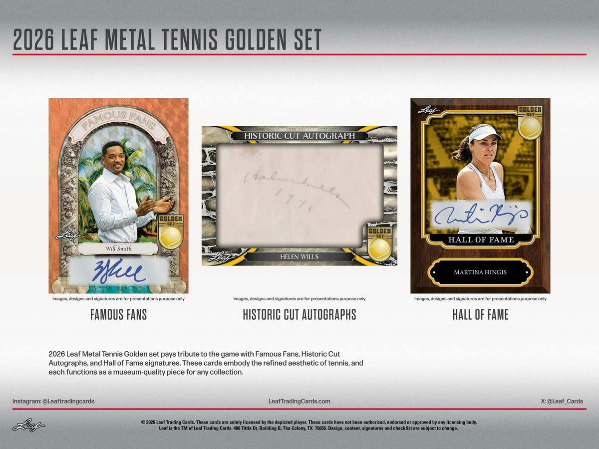 2026 Leaf Metal Tennis Golden Set Hobby Box (2 Autos)