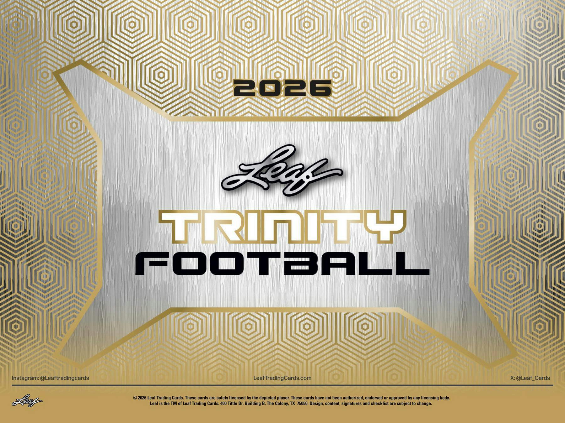 2026 Leaf Trinity Football Hobby Box (7 Auto)