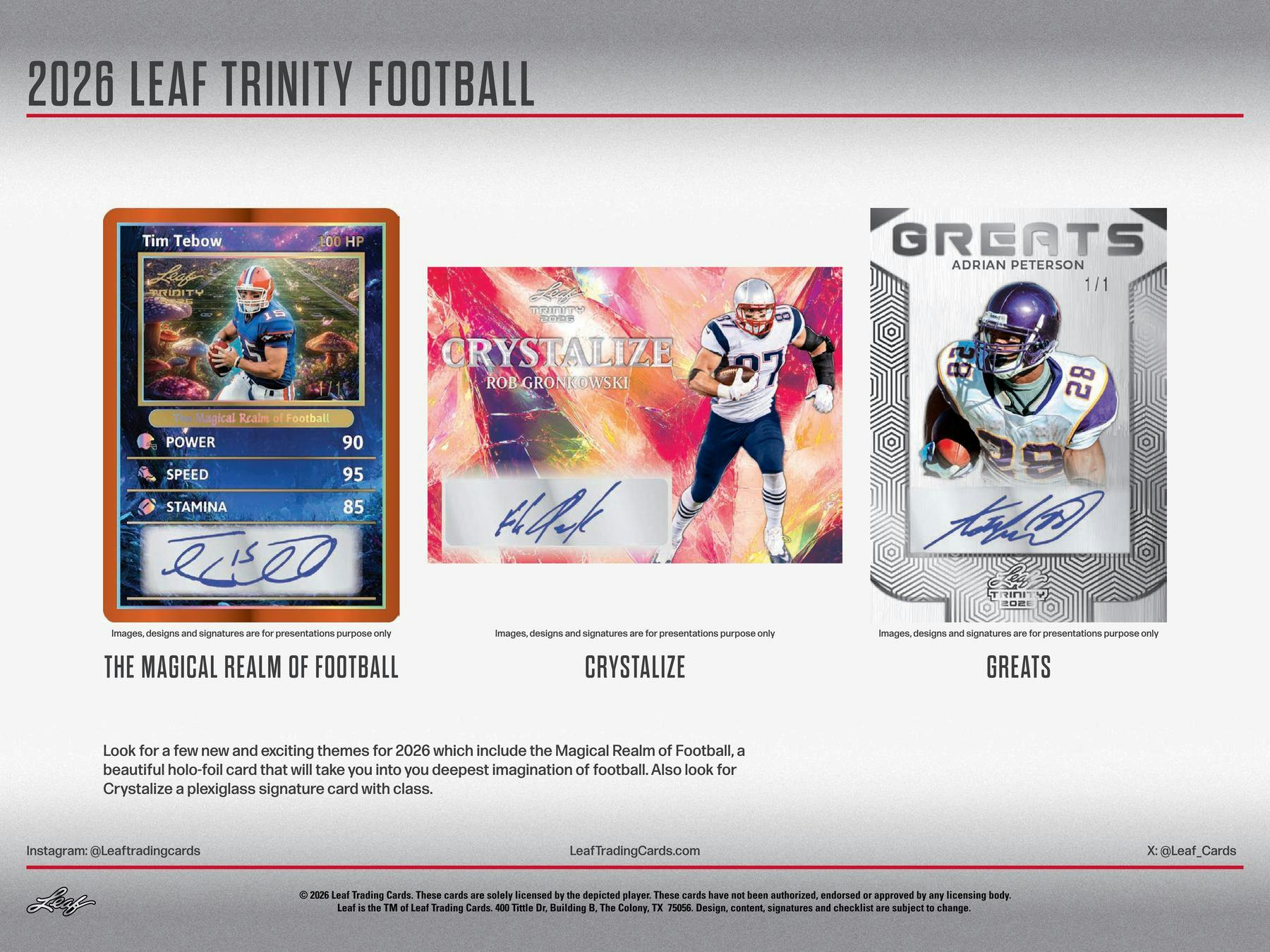 2026 Leaf Trinity Football Hobby Box (7 Auto)