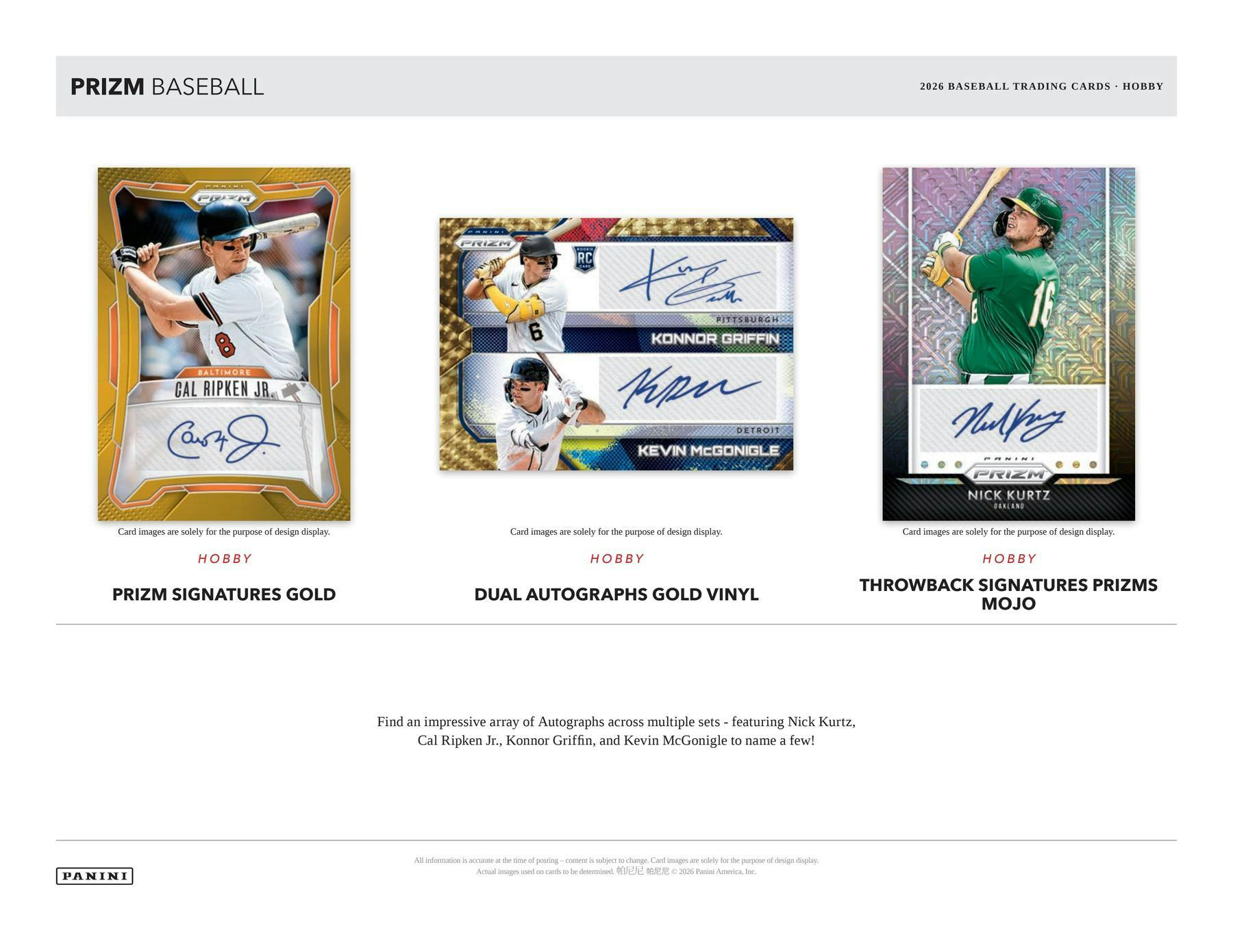 2026 Panini Prizm Baseball Hobby Box (3 Autos)