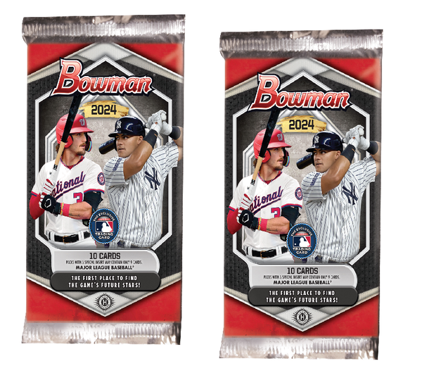 Two Pack Lot of 2024 Bowman Baseball Hobby Packs (2 Packs)