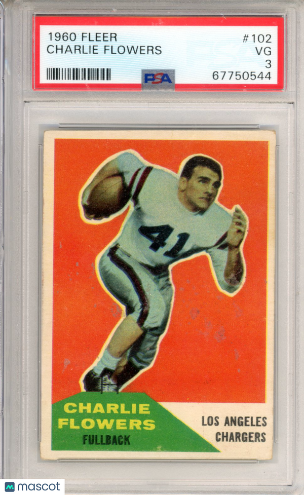 1960 Fleer Charlie Flowers #102 PSA 3