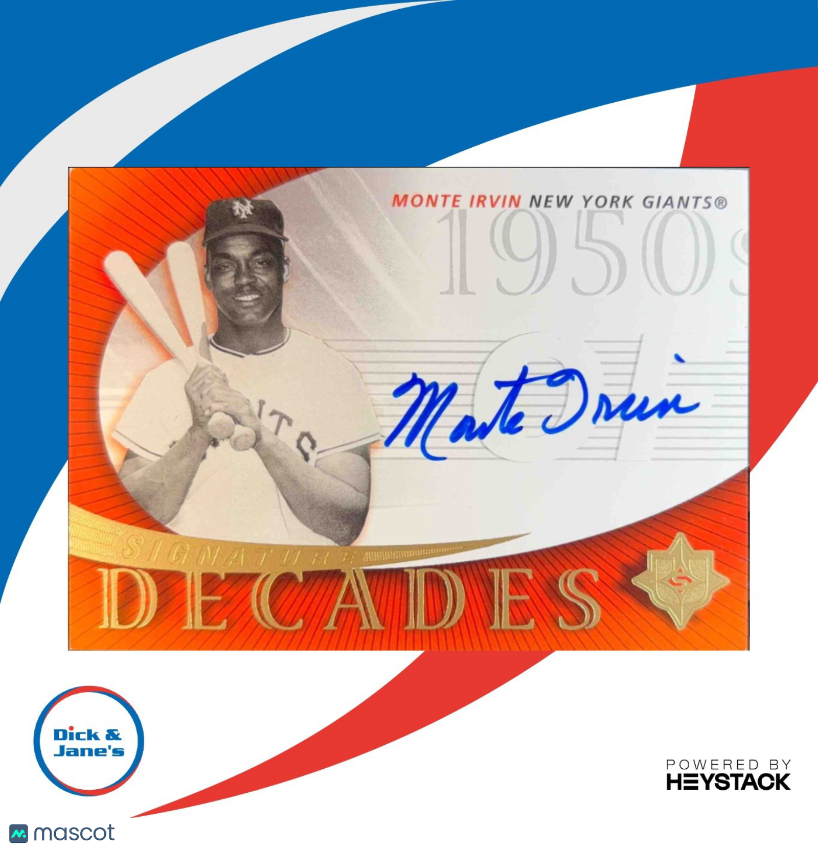 2005 Ultimate Signature Decades #MI Monte Irvin New York Giants Autograph