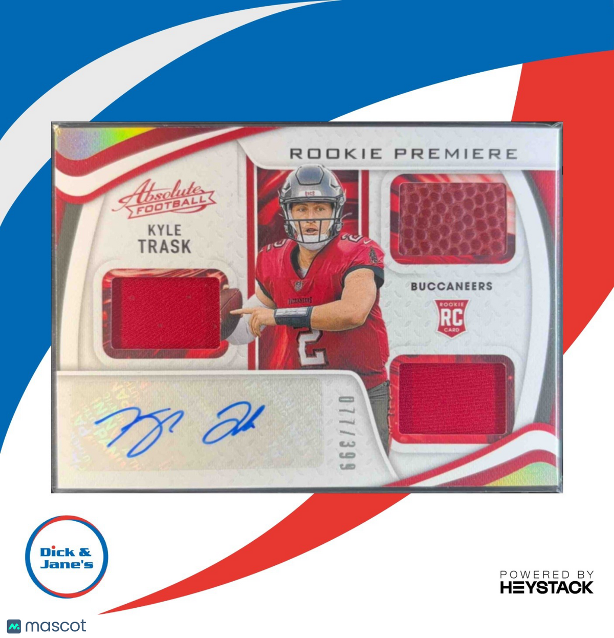 2021 Panini Absolute Kyle Trask 77/399 #221 RC Auto Tampa Bay Buccaneers